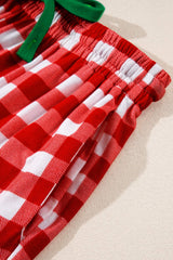 Plaid Collared Neck Long Sleeve Top and Pants Set - Trendsi - Flyclothing LLC