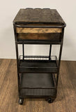 Rolling Rustic Black And Natural Bar Cart - Homeroots - Flyclothing LLC