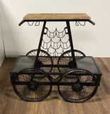 Rustic Black Rail Car Bar Cart - Homeroots