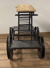 Rustic Black Rail Car Bar Cart - Homeroots - Flyclothing LLC