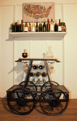 Rustic Black Rail Car Bar Cart - Homeroots