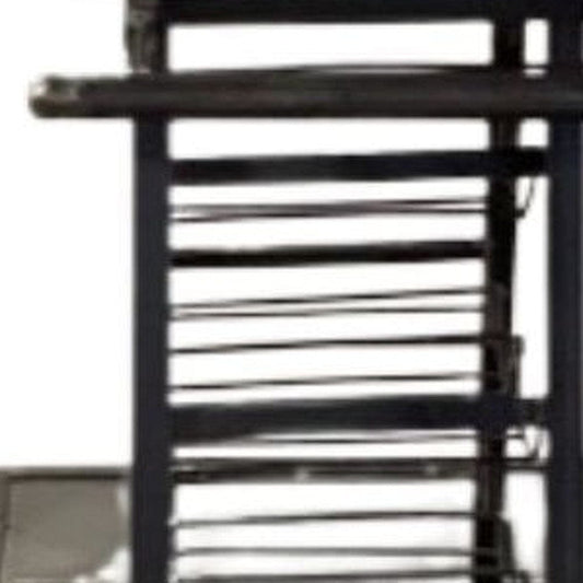 Rustic Black Rail Car Bar Cart - Homeroots