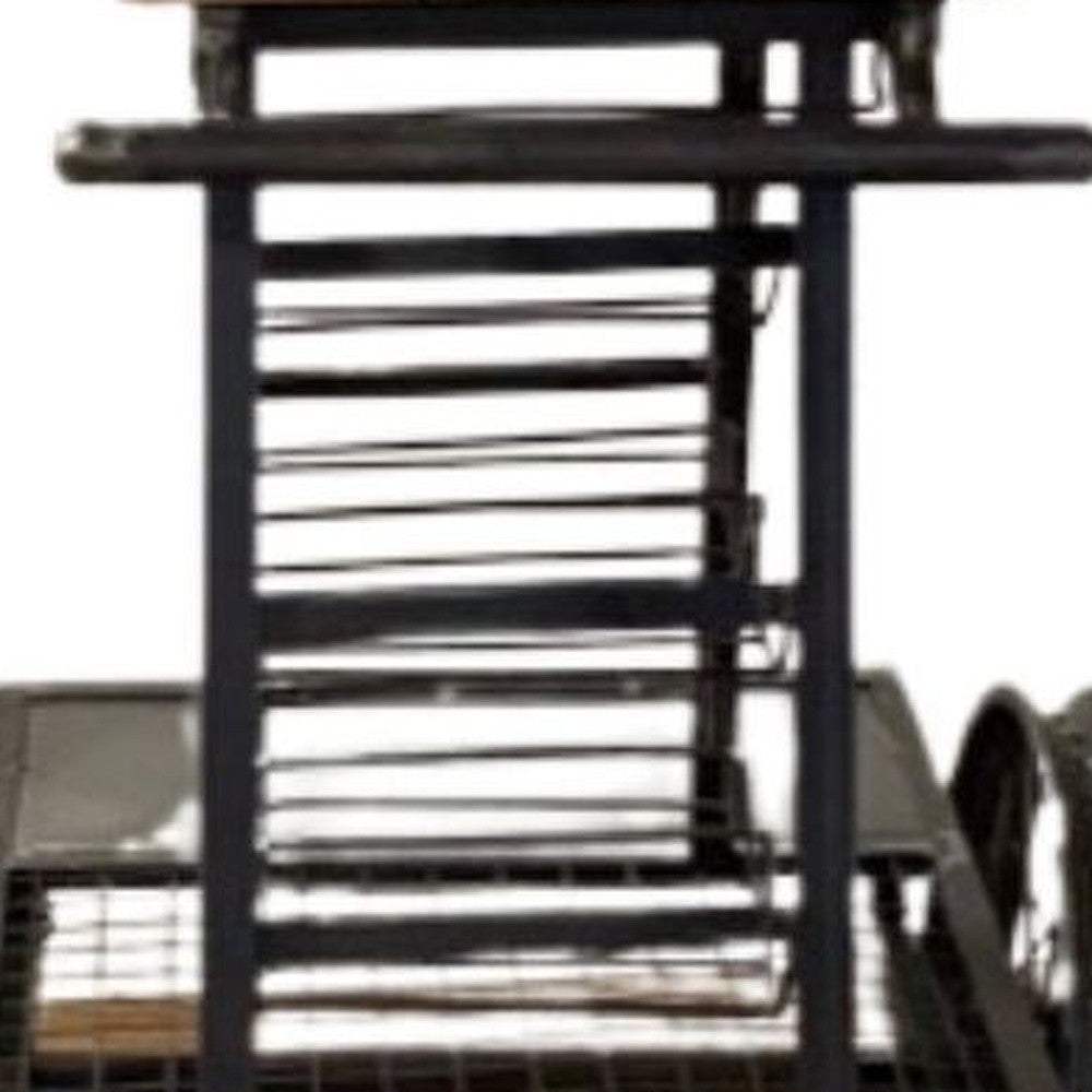 Rustic Black Rail Car Bar Cart - Homeroots - Flyclothing LLC