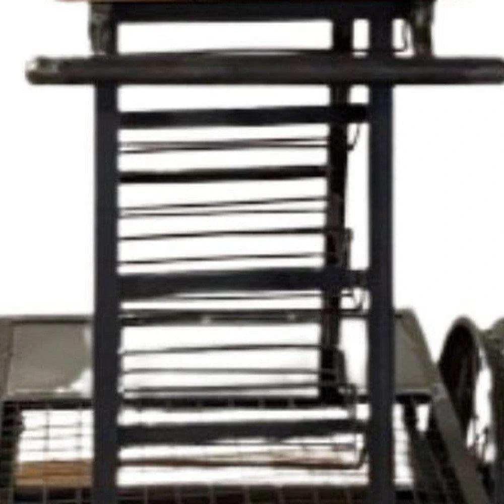 Rustic Black Rail Car Bar Cart - Homeroots - Flyclothing LLC