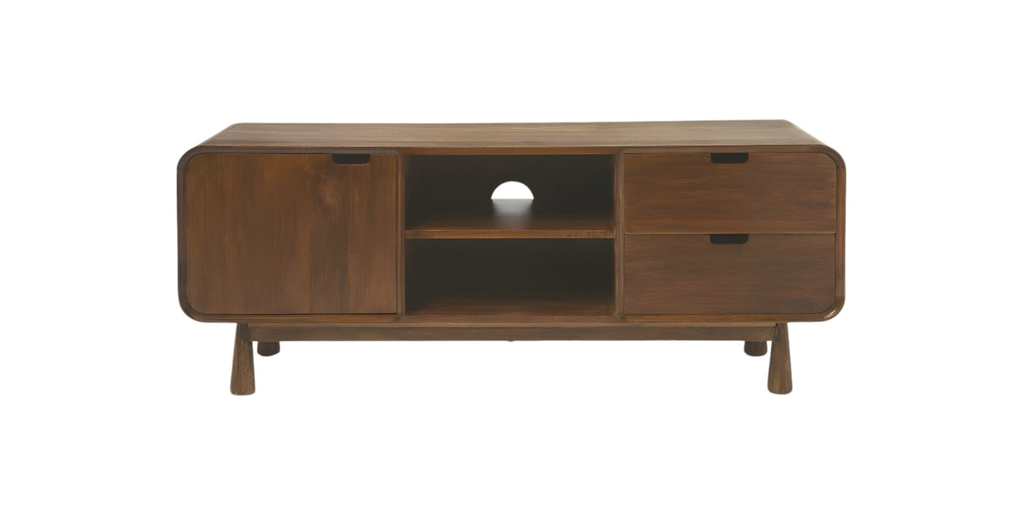 50" Brown Mid Century Modern Wood TV Stand - Homeroots - Flyclothing LLC