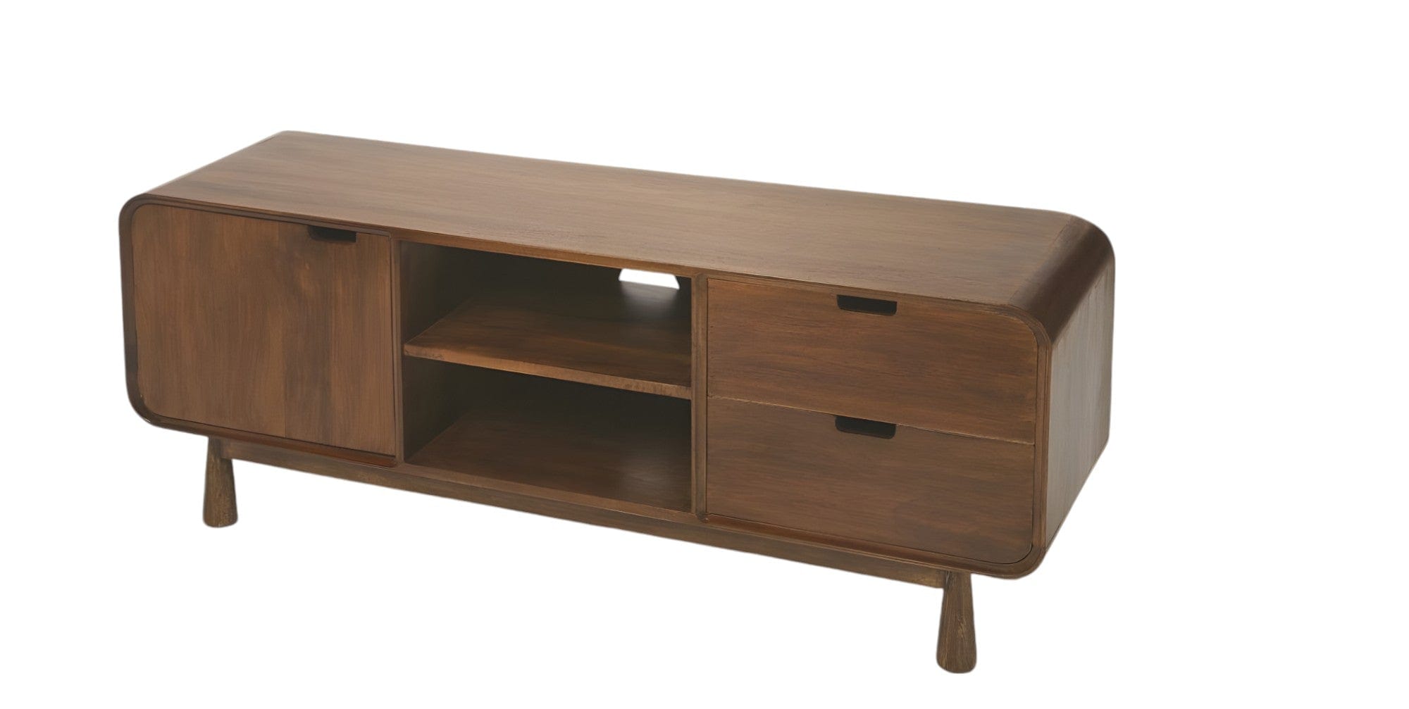 50" Brown Mid Century Modern Wood TV Stand - Homeroots - Flyclothing LLC