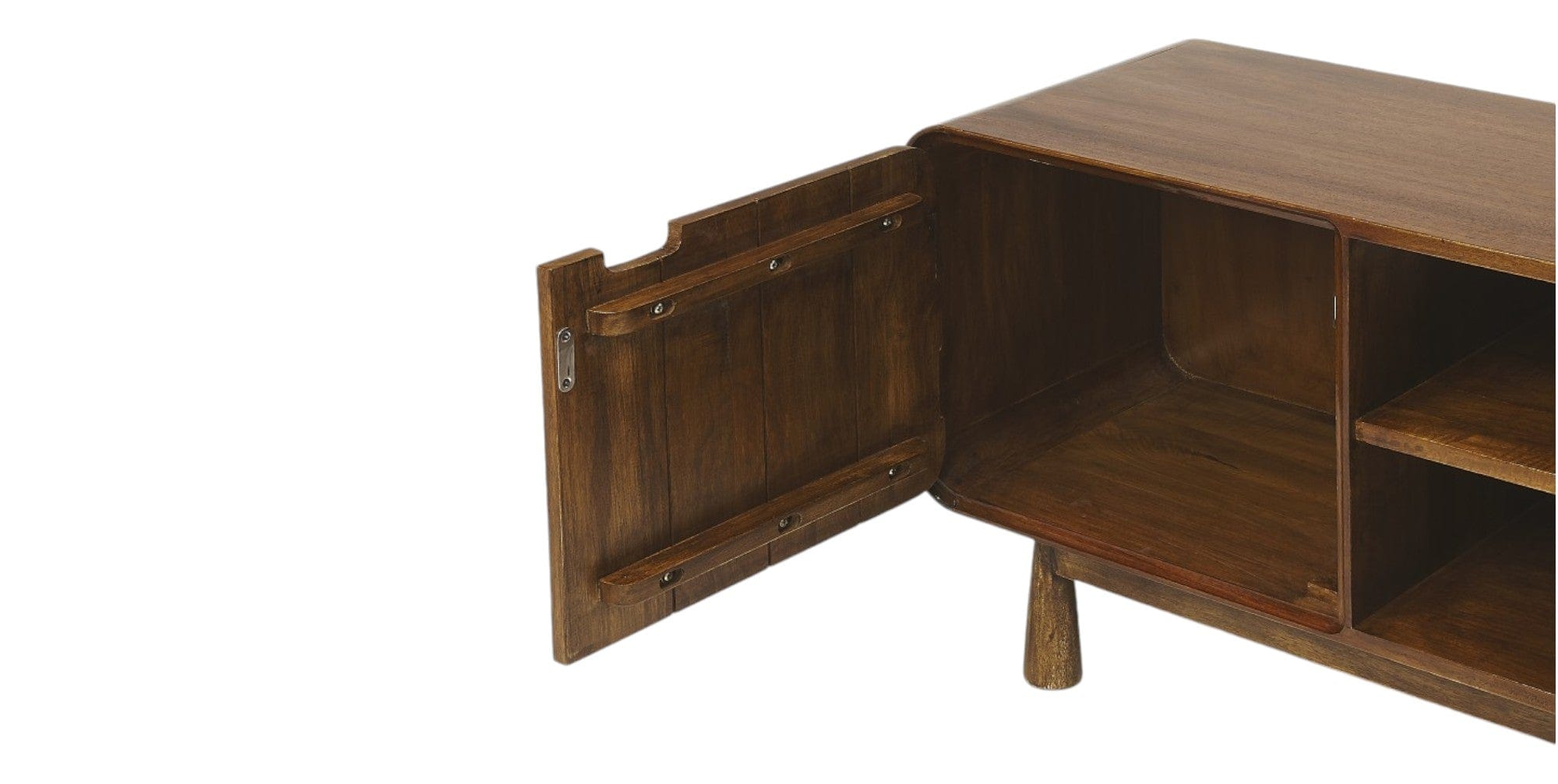 50" Brown Mid Century Modern Wood TV Stand - Homeroots - Flyclothing LLC