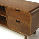 50" Brown Mid Century Modern Wood TV Stand - Homeroots - Flyclothing LLC