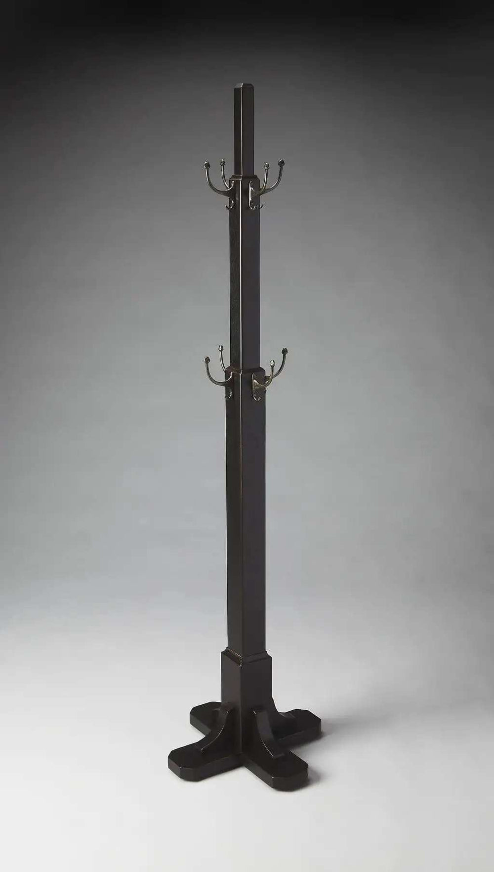 Black Solid Hardwood Coat Tree Rack - Homeroots - Flyclothing LLC