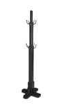 Black Solid Hardwood Coat Tree Rack - Homeroots