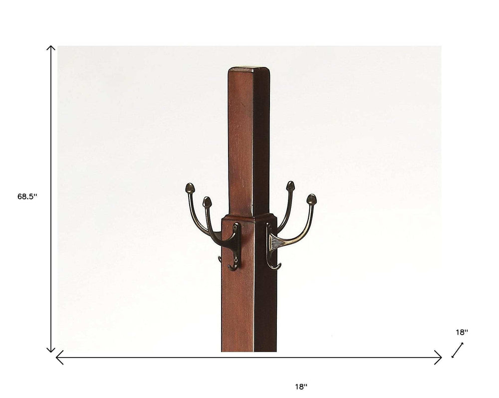 Webster Antique Cherry Coat Rack Tree - Homeroots - Flyclothing LLC