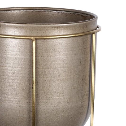 Bronze And Gold Metal Plant Pot - Homeroots - Flyclothing LLC
