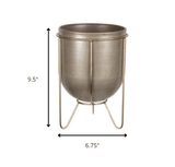 Bronze And Gold Metal Plant Pot - Homeroots - Flyclothing LLC