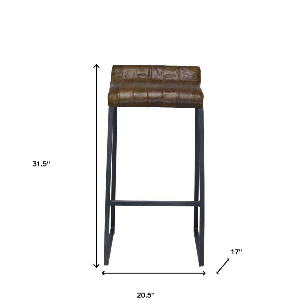 28" Black Upholstered And Iron Low Back Bar Height Bar Chair - Homeroots - Flyclothing LLC