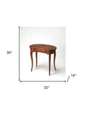 32" Brown Solid Manufactured Wood Kidney Writing Desk - Homeroots