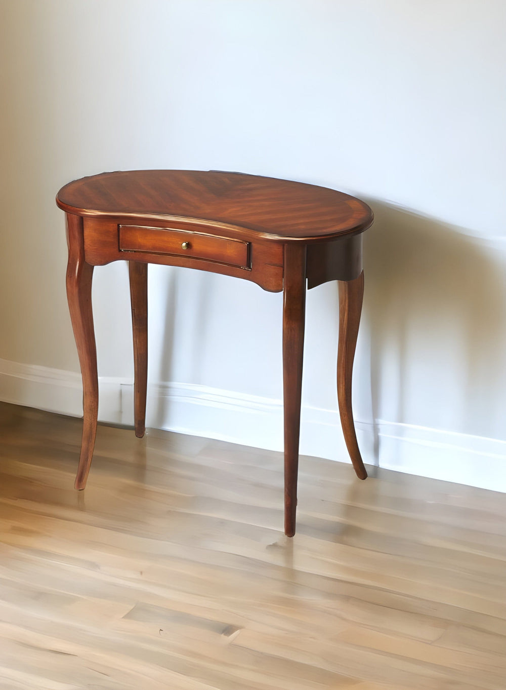 32" Brown Solid Manufactured Wood Kidney Writing Desk - Homeroots