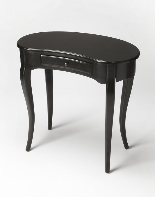 32" Black Solid Manufactured Wood Kidney Writing Desk - Homeroots