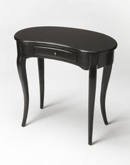 32" Black Solid Manufactured Wood Kidney Writing Desk - Homeroots