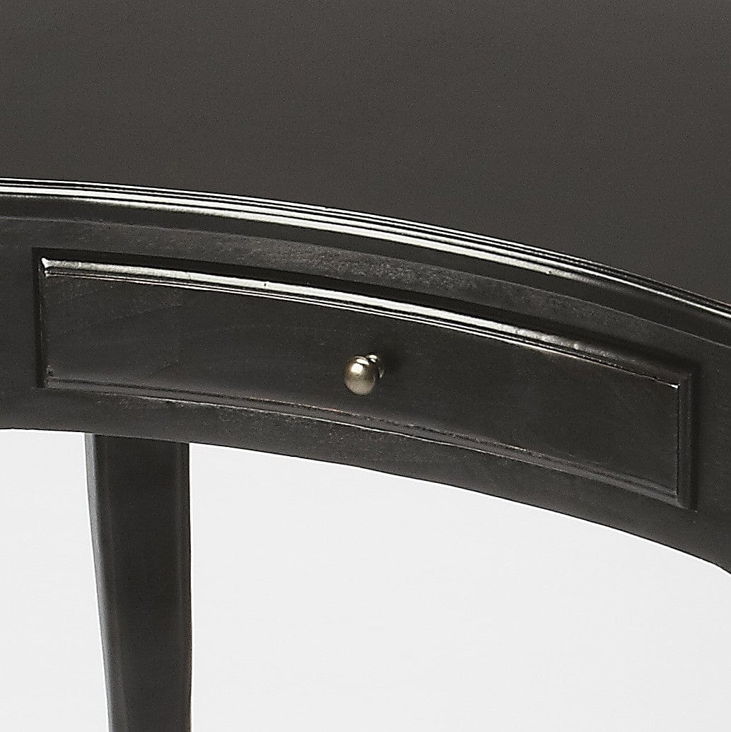 32" Black Solid Manufactured Wood Kidney Writing Desk - Homeroots