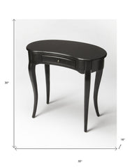 32" Black Solid Manufactured Wood Kidney Writing Desk - Homeroots