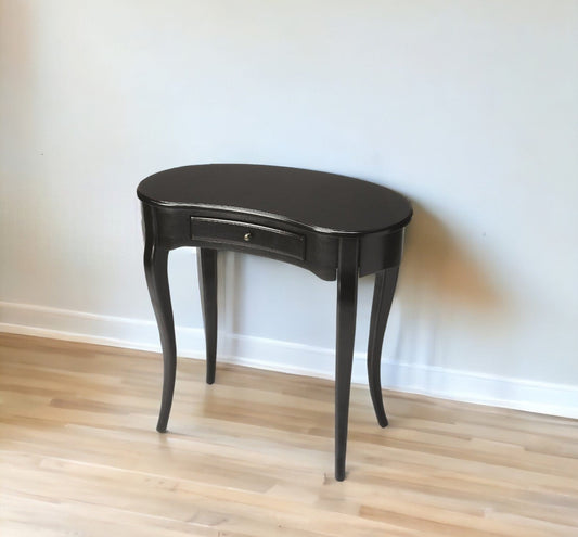 32" Black Solid Manufactured Wood Kidney Writing Desk - Homeroots