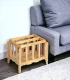 21" Natural Wood Magazine Basket - Homeroots