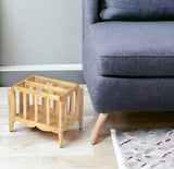 21" Natural Wood Magazine Basket - Homeroots