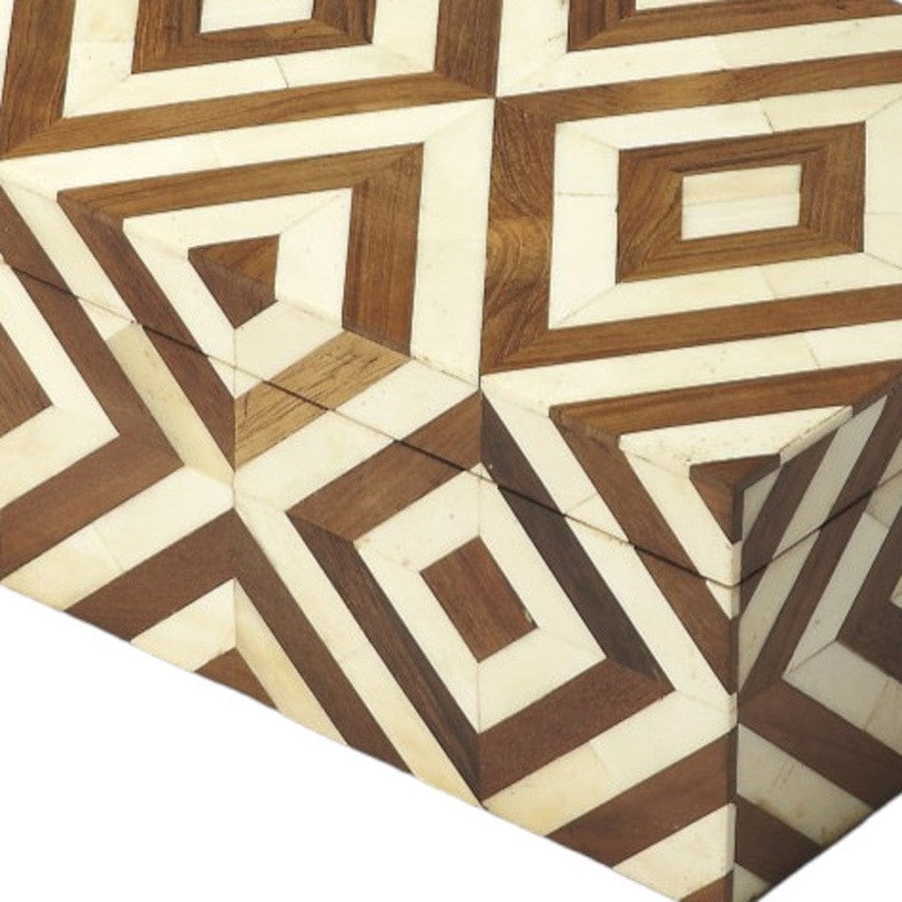 Wood And Bone Inlay Storage Box - Homeroots - Flyclothing LLC