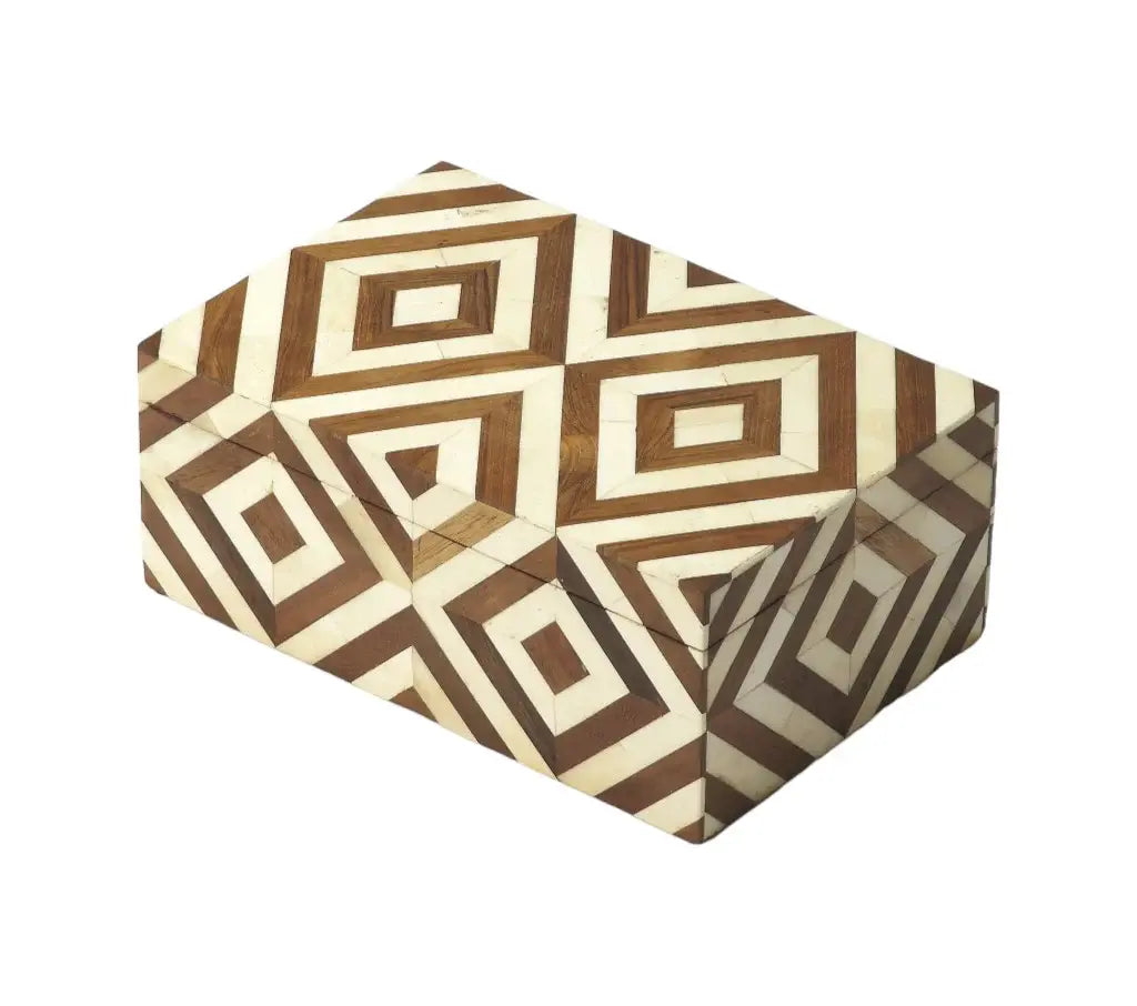 Wood And Bone Inlay Storage Box - Homeroots - Flyclothing LLC