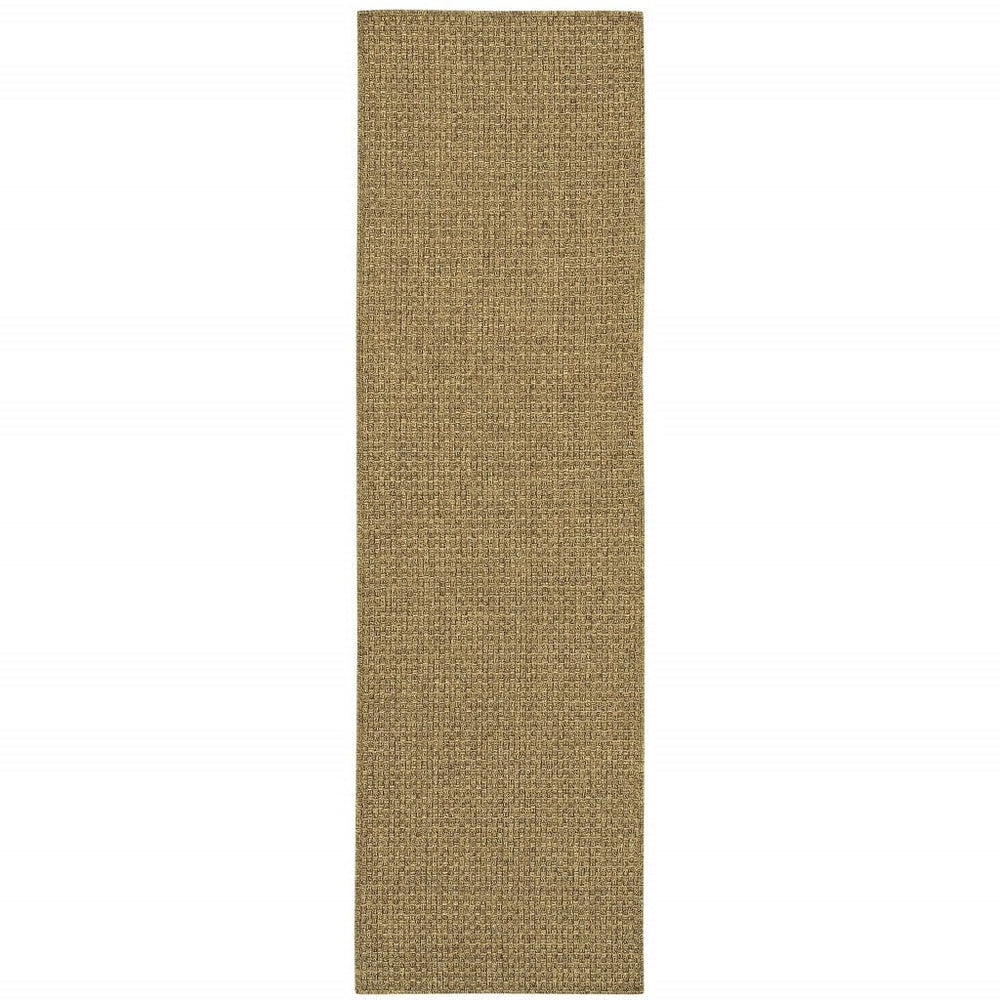 2' X 8' Tan Indoor Outdoor Area Rug