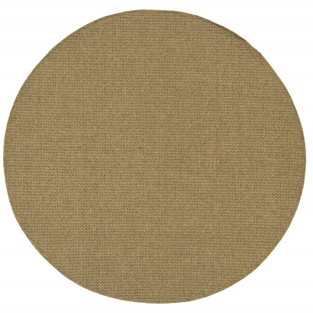 8' X 8' Tan Indoor Outdoor Area Rug - Homeroots
