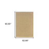 5' X 8' Beige Indoor Outdoor Area Rug - Homeroots