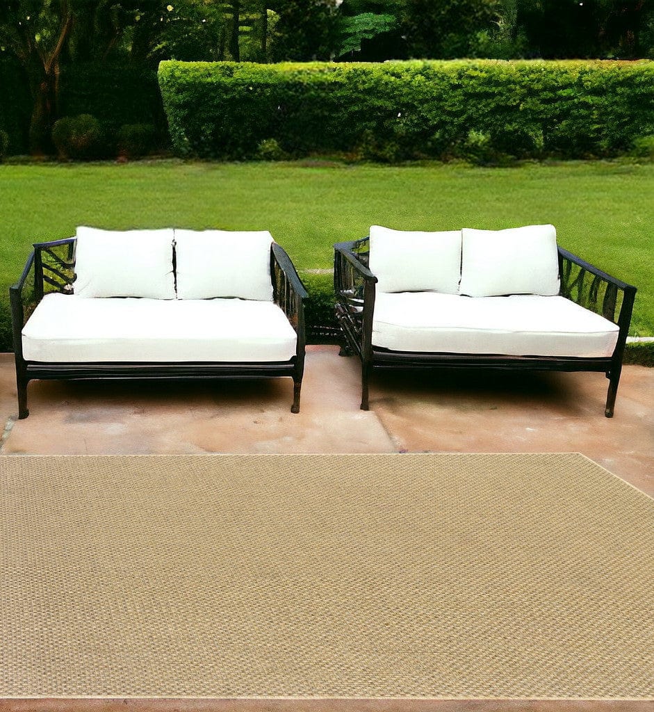 7' X 10' Beige Indoor Outdoor Area Rug - Homeroots
