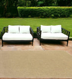 7' X 10' Beige Indoor Outdoor Area Rug - Homeroots