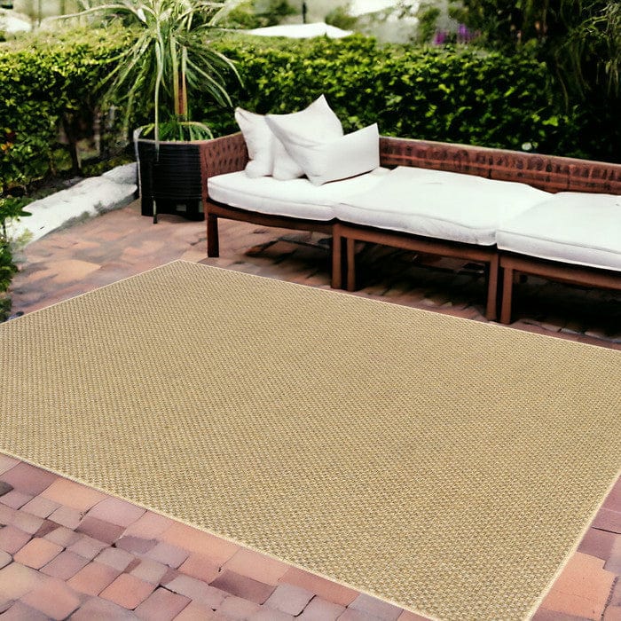 8' X 11' Beige Indoor Outdoor Area Rug - Homeroots