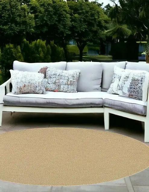 8' X 8' Beige Indoor Outdoor Area Rug - Homeroots