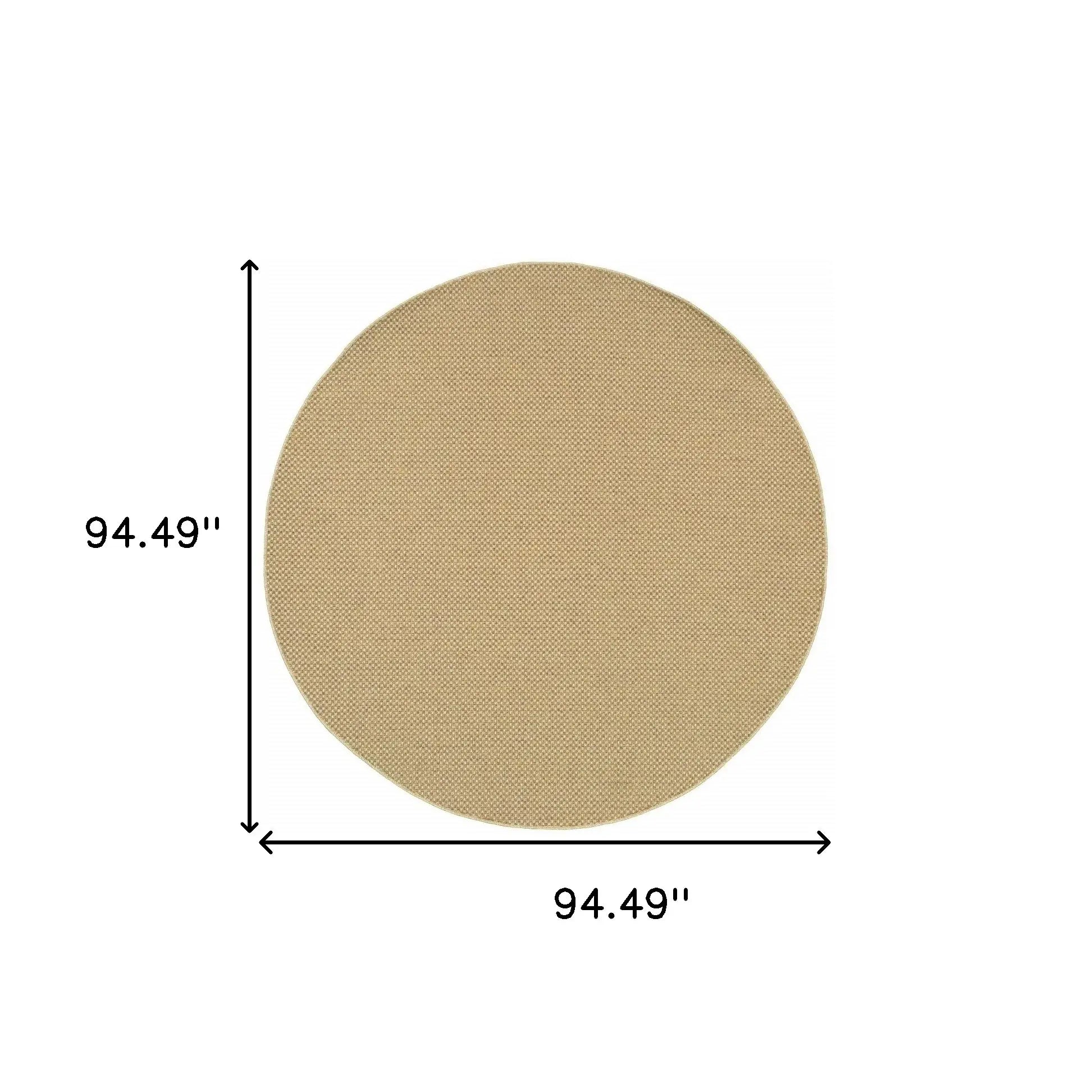 8' X 8' Beige Indoor Outdoor Area Rug - Homeroots - Flyclothing LLC
