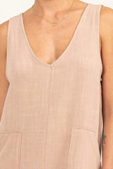 HYFVE V-Neck Sleeveless Romper with Pockets - Trendsi - Flyclothing LLC