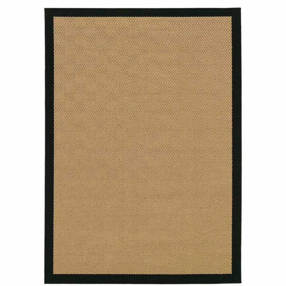 Beige and Black Indoor Outdoor Area Rug - Homeroots - Flyclothing LLC