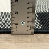 2' X 8' Black and Ivory Indoor Outdoor Area Rug - Homeroots - Flyclothing LLC