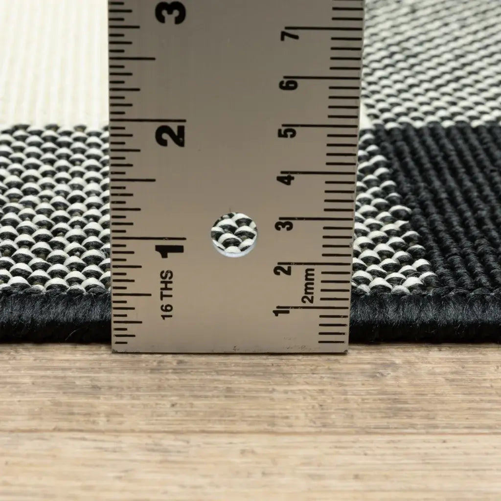 2' X 8' Black and Ivory Indoor Outdoor Area Rug - Homeroots - Flyclothing LLC