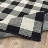 2' X 8' Black and Ivory Indoor Outdoor Area Rug - Homeroots - Flyclothing LLC