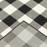 4' X 6' Black and Ivory Indoor Outdoor Area Rug - Homeroots - Flyclothing LLC