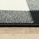 4' X 6' Black and Ivory Indoor Outdoor Area Rug - Homeroots - Flyclothing LLC