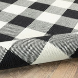 4' X 6' Black and Ivory Indoor Outdoor Area Rug - Homeroots - Flyclothing LLC