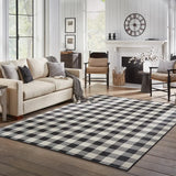 4' X 6' Black and Ivory Indoor Outdoor Area Rug - Homeroots - Flyclothing LLC