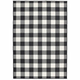 5' X 8' Black and Ivory Indoor Outdoor Area Rug - Homeroots - Flyclothing LLC