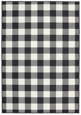 5' X 8' Black and Ivory Indoor Outdoor Area Rug - Homeroots - Flyclothing LLC
