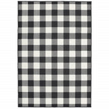 Black and Ivory Indoor Outdoor Area Rug - Homeroots
