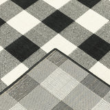 Black and Ivory Indoor Outdoor Area Rug - Homeroots